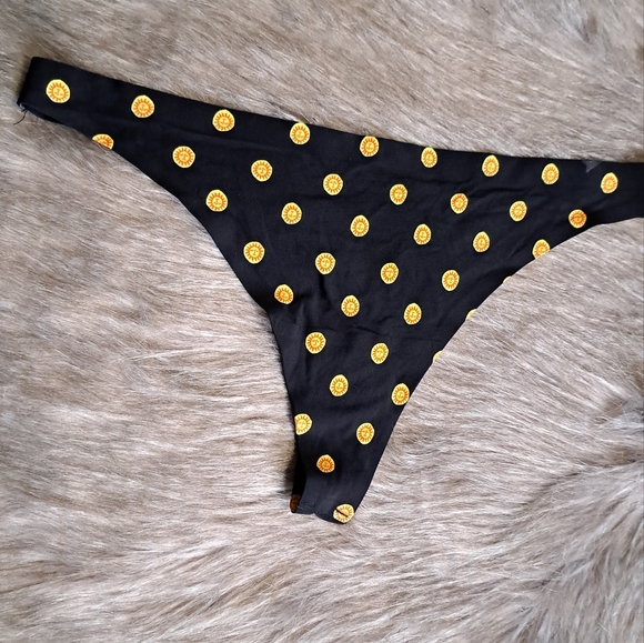 NWOT • UO Out from Under • Black Sun Stretch Seamless Pattern Thong Medium - Picture 4 of 10
